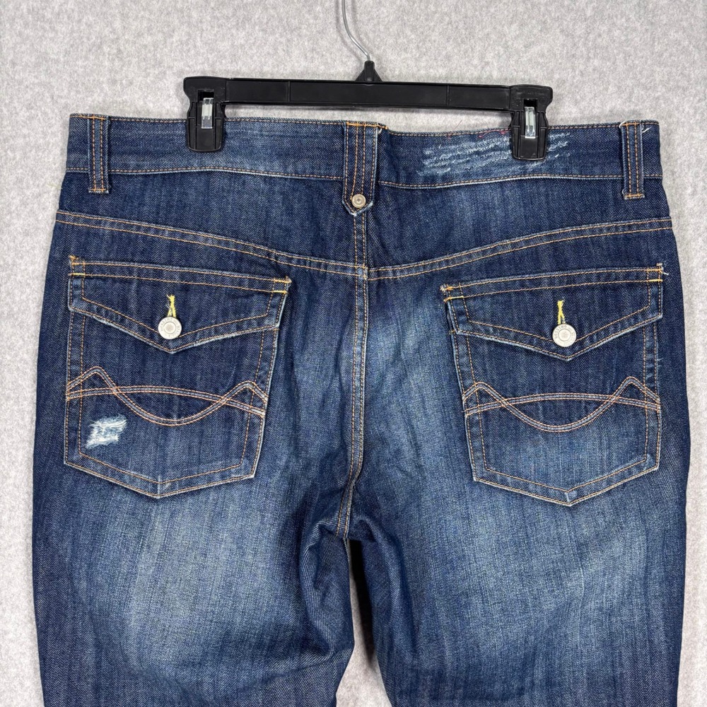 Mossimo Boyfriend Jeans Size‎ 17 Distressed Dark Wash Pocket Flap Western Retro